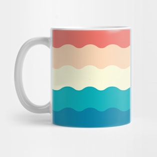 Rainbow Waves Retro Pattern Mug